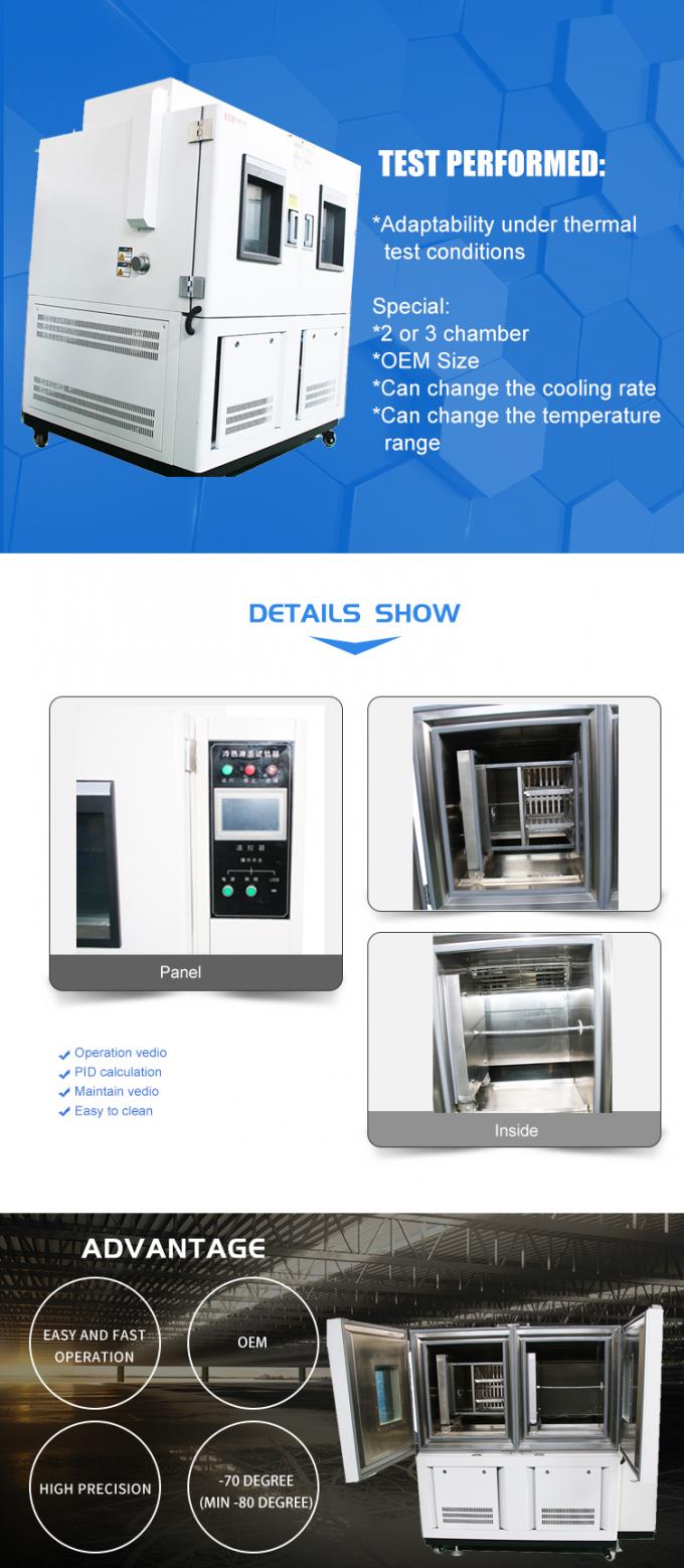 자동화 구성 요소를 위한 3 상자 유형 열충격 시험 약실 가격 0