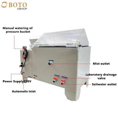 ASTM B117 염수분무 테스트 챔버는 0.2Mpa~0.4Mpa 사이즈를 특화했습니다
